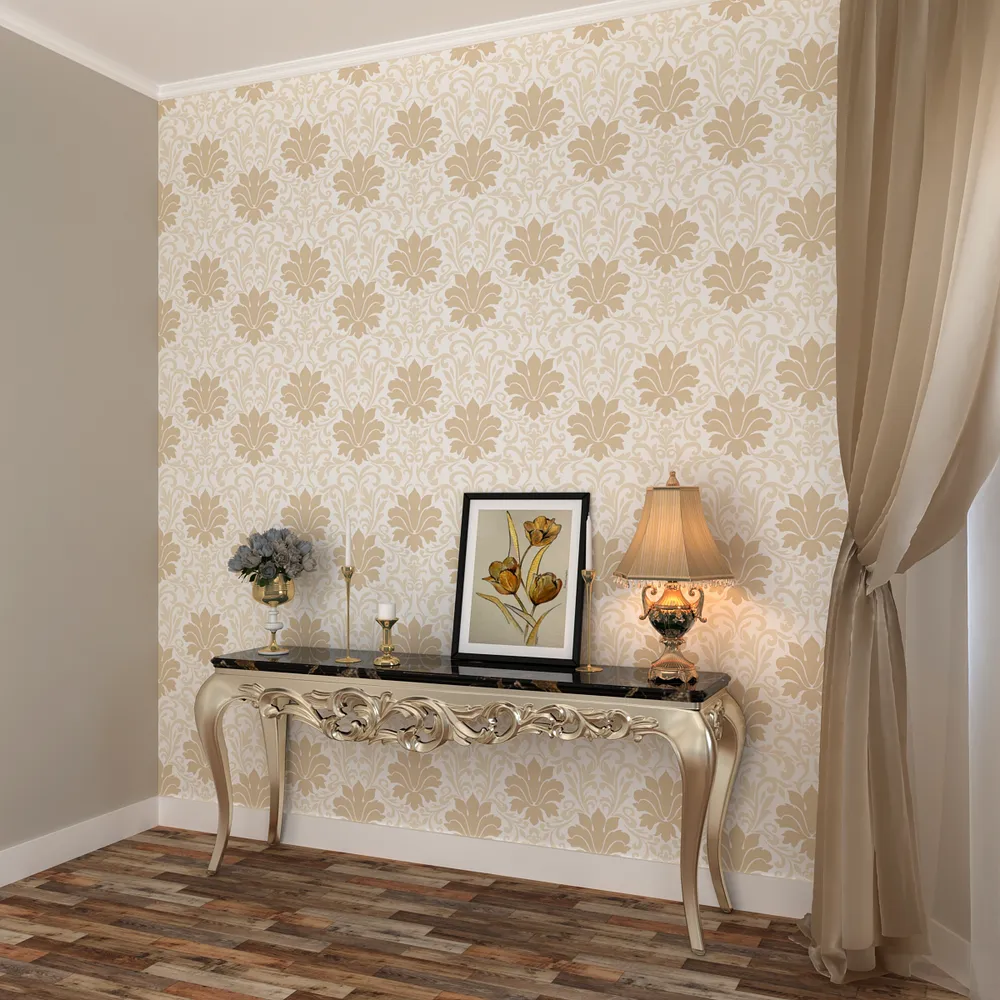 Royal Ethnicity Light Yellow Premium Quality Wallpaper