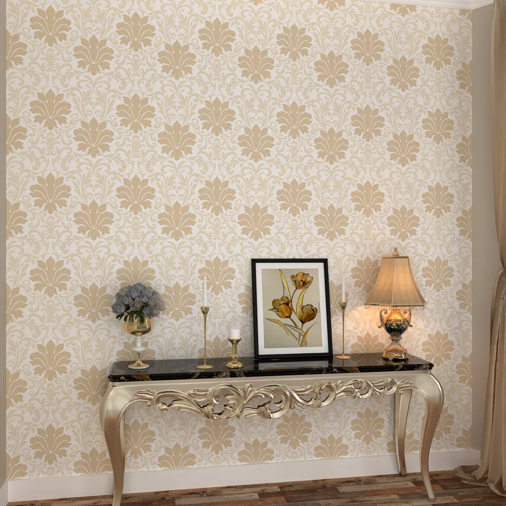 Royal Ethnicity Light Yellow Premium Quality Wallpaper