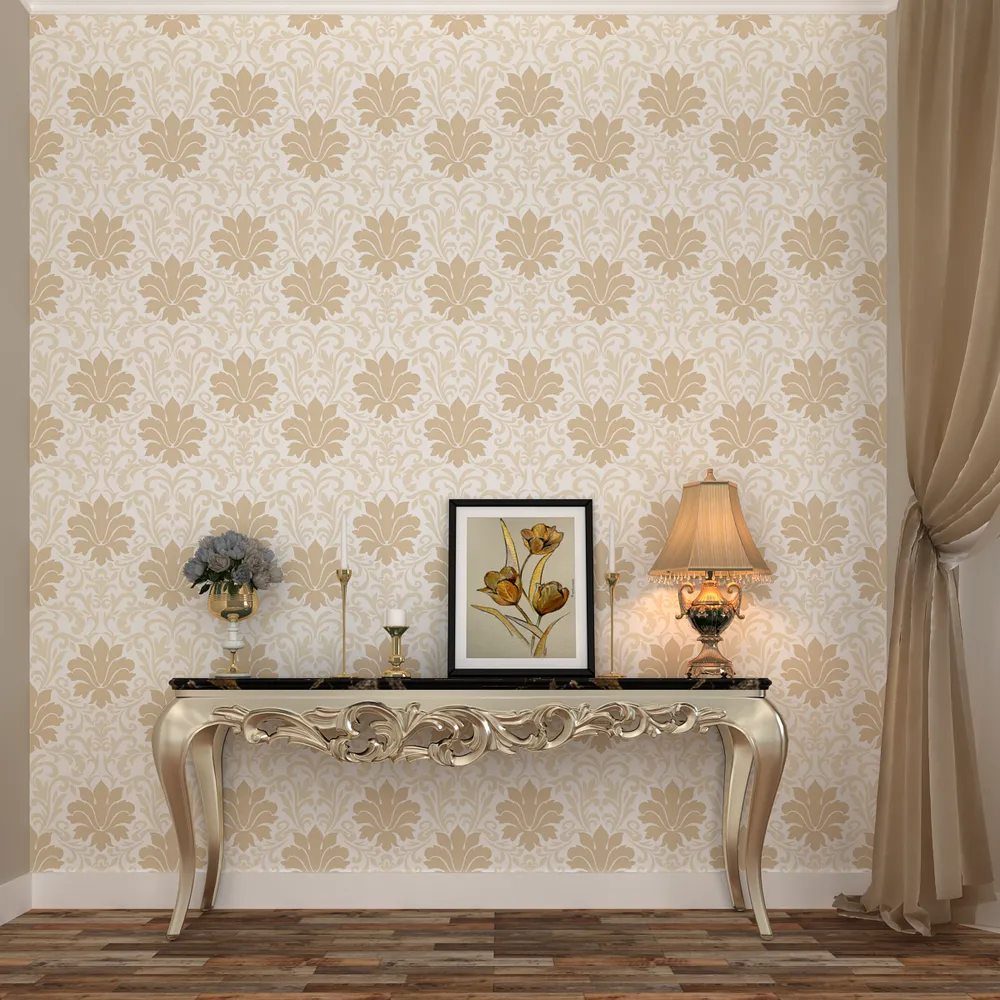 Royal Ethnicity Light Yellow Premium Quality Wallpaper