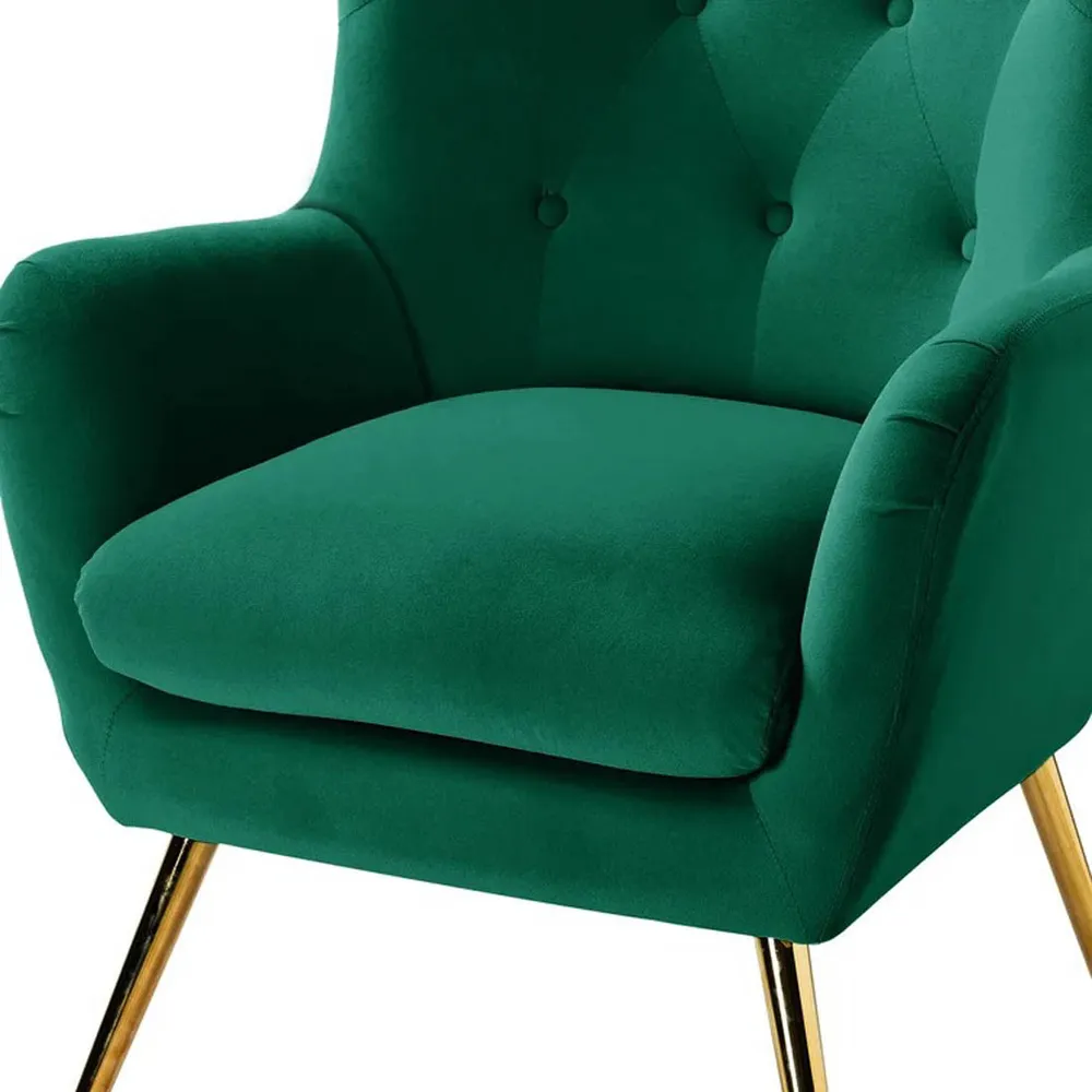 Royal Green Tufted Velvet Lounge Chair Single chair