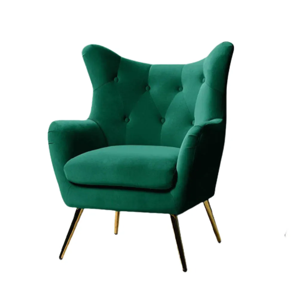 Royal Green Tufted Velvet Lounge Chair Single chair