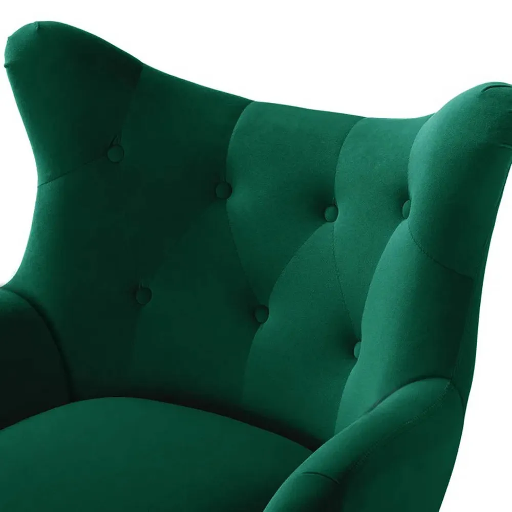 Royal Green Tufted Velvet Lounge Chair Single chair