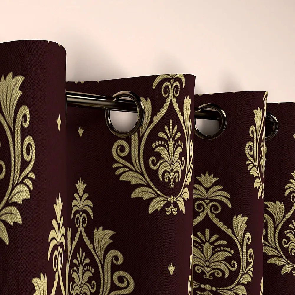 Royal Maroon Designer Door Curtain Medium Single Piece (7ft)