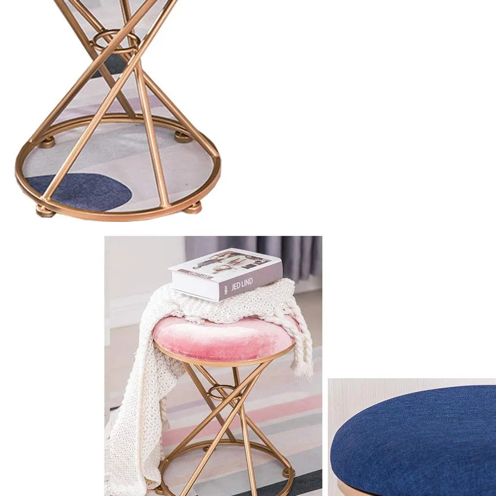 Royal Pink Perfect Round Metal Pouffe Stool
