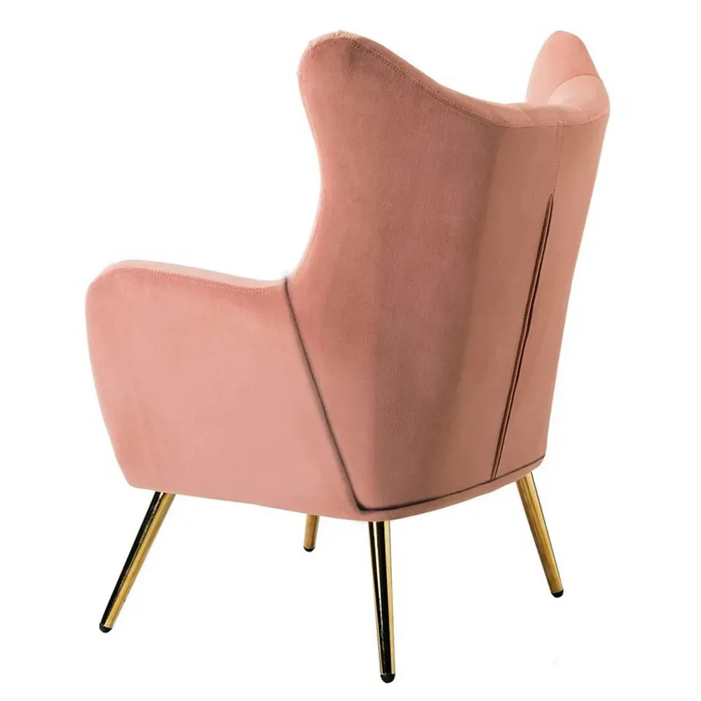 Royal Pink Tufted Velvet Lounge Chair Single chair