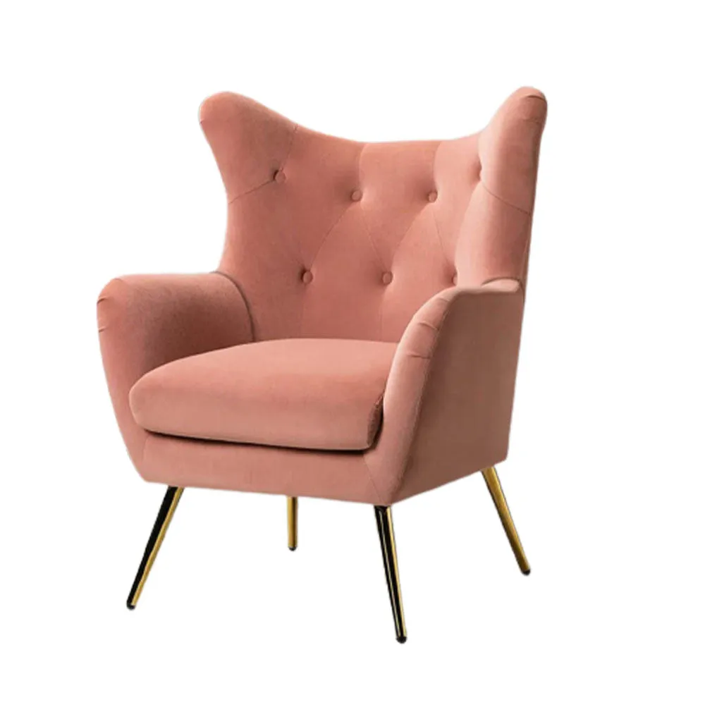Royal Pink Tufted Velvet Lounge Chair Single chair