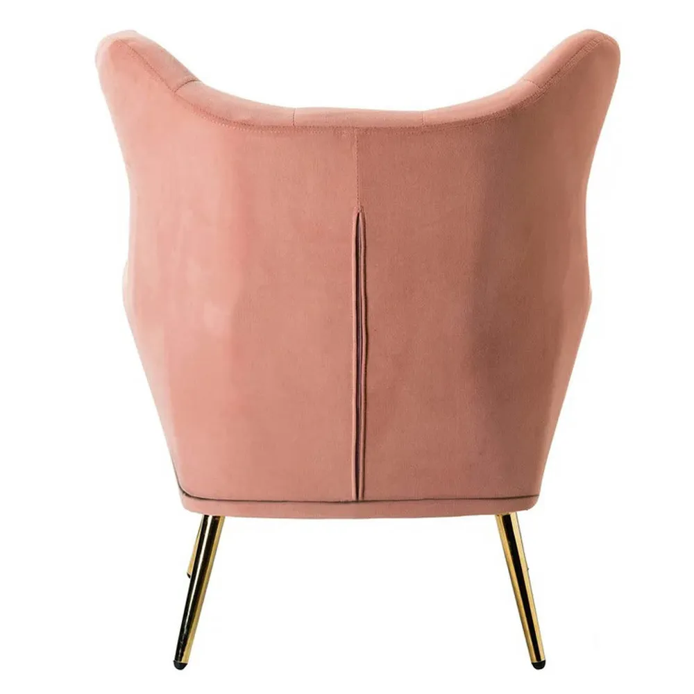Royal Pink Tufted Velvet Lounge Chair Single chair