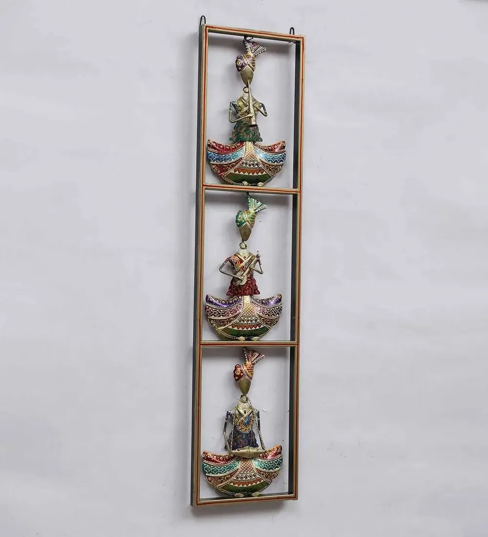 Royal Rajasthani Musician Metal Wall Art Decor