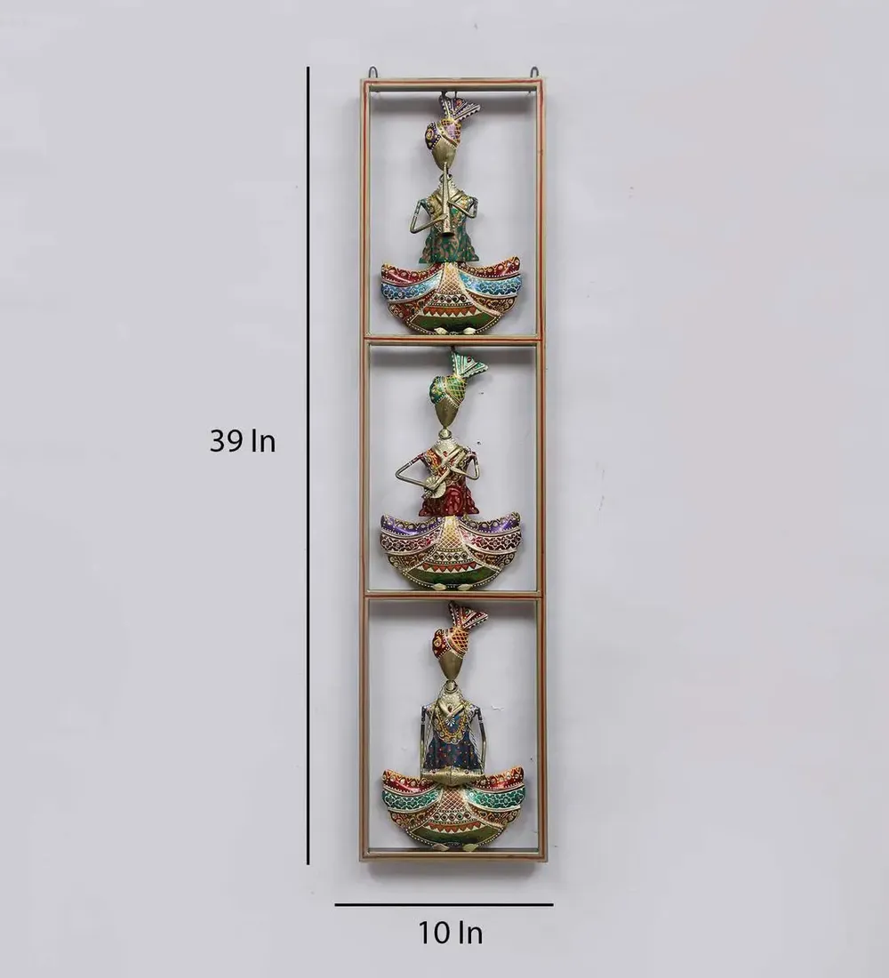 Royal Rajasthani Musician Metal Wall Art Decor