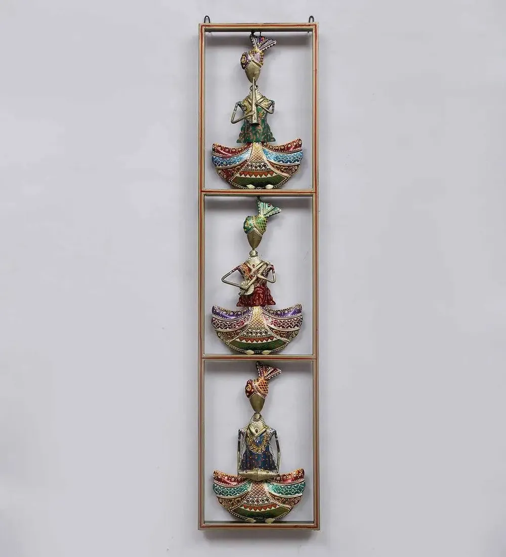 Royal Rajasthani Musician Metal Wall Art Decor