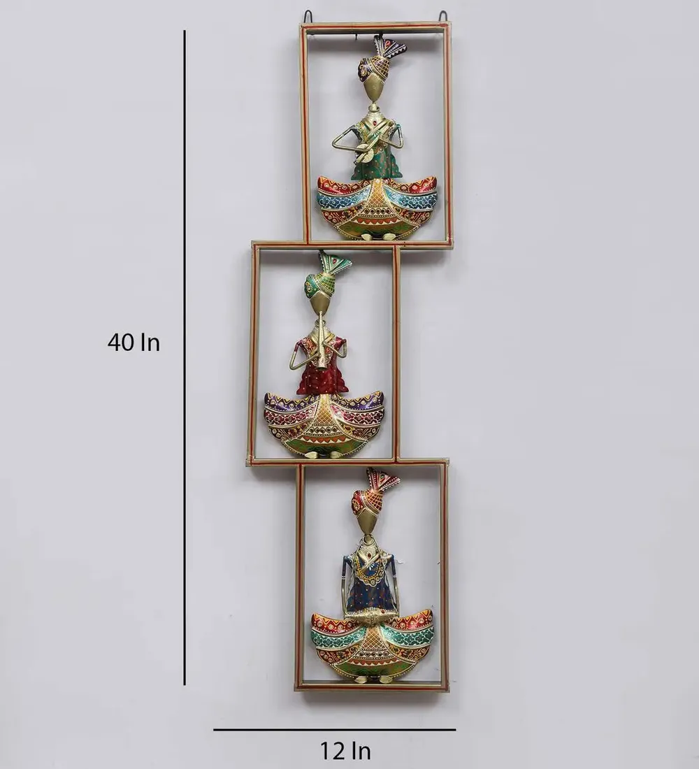 Royal Rajasthani Trio Musician Metal Wall Art