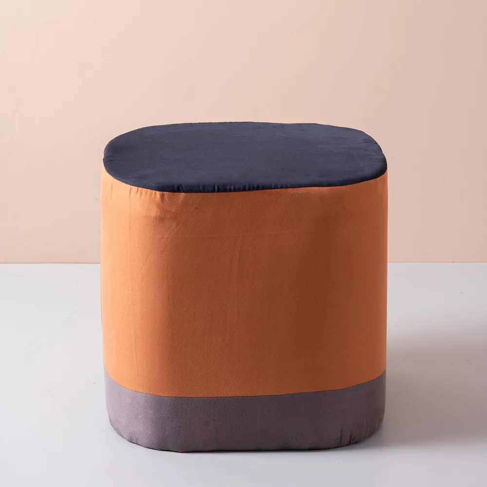 Royal Suede Tufted Multicolor Floor Ottoman Stool
