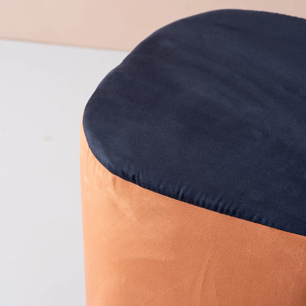 Royal Suede Tufted Multicolor Floor Ottoman Stool