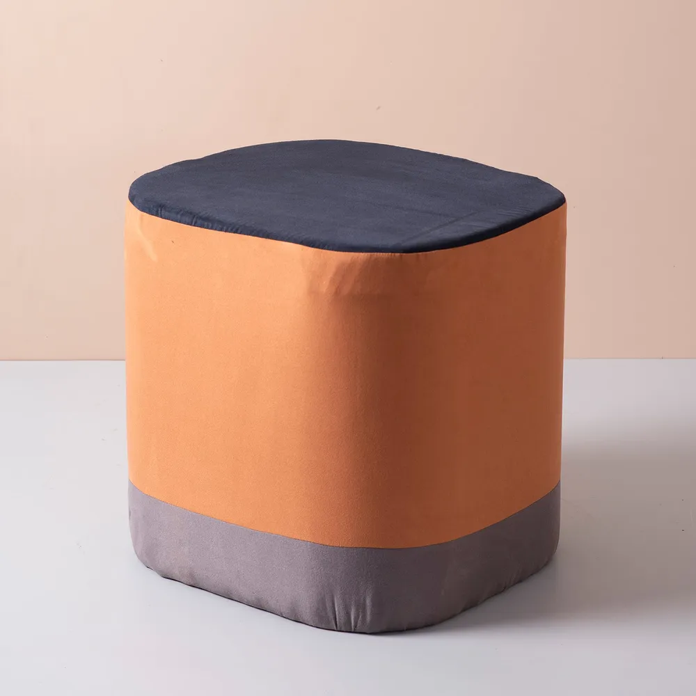 Royal Suede Tufted Multicolor Floor Ottoman Stool