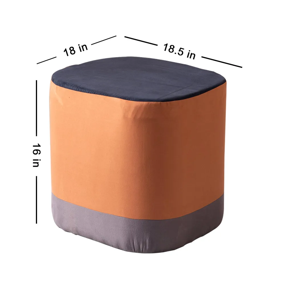 Royal Suede Tufted Multicolor Floor Ottoman Stool