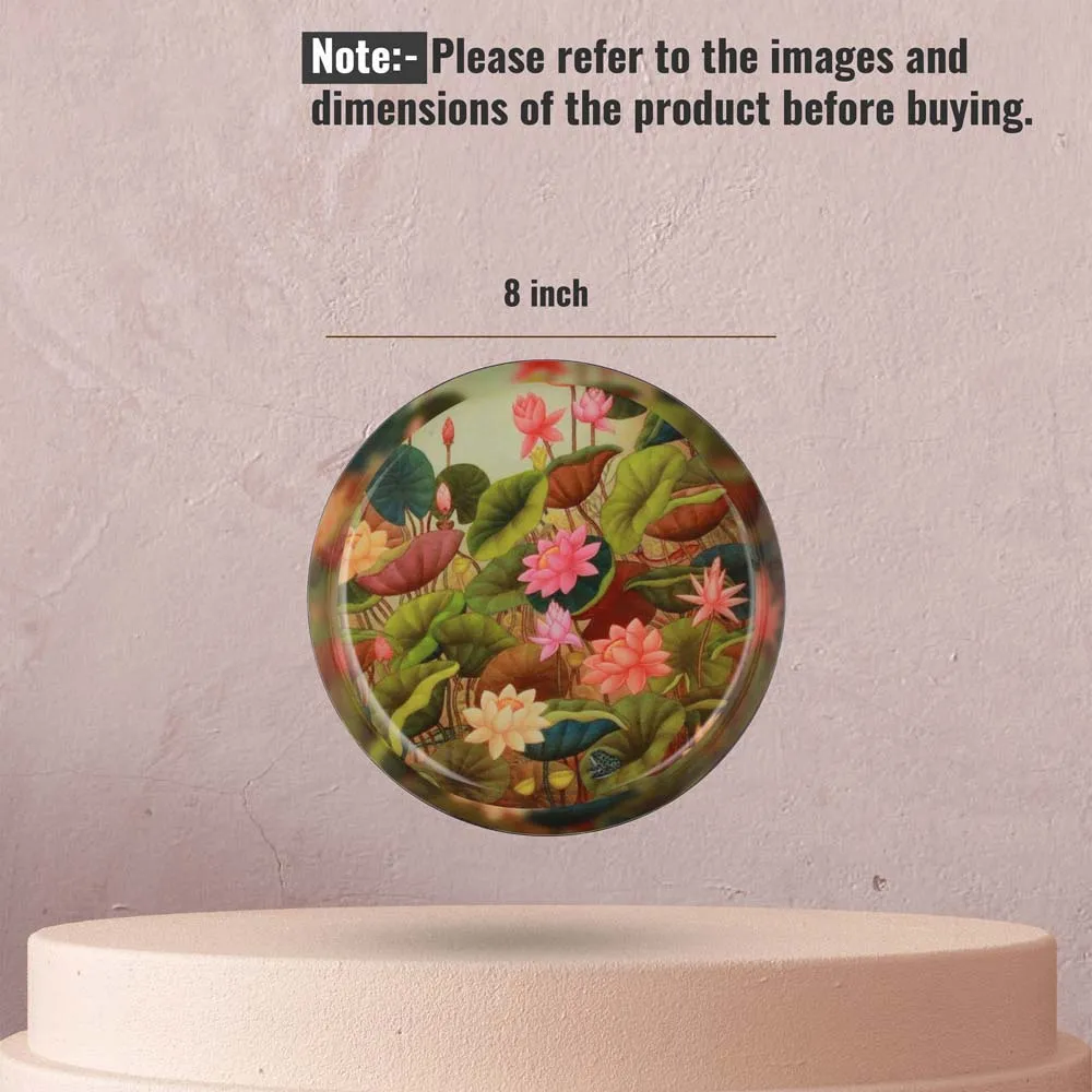 Royal Traditional Pichwai Art Metallic Wall Plate Set of 4