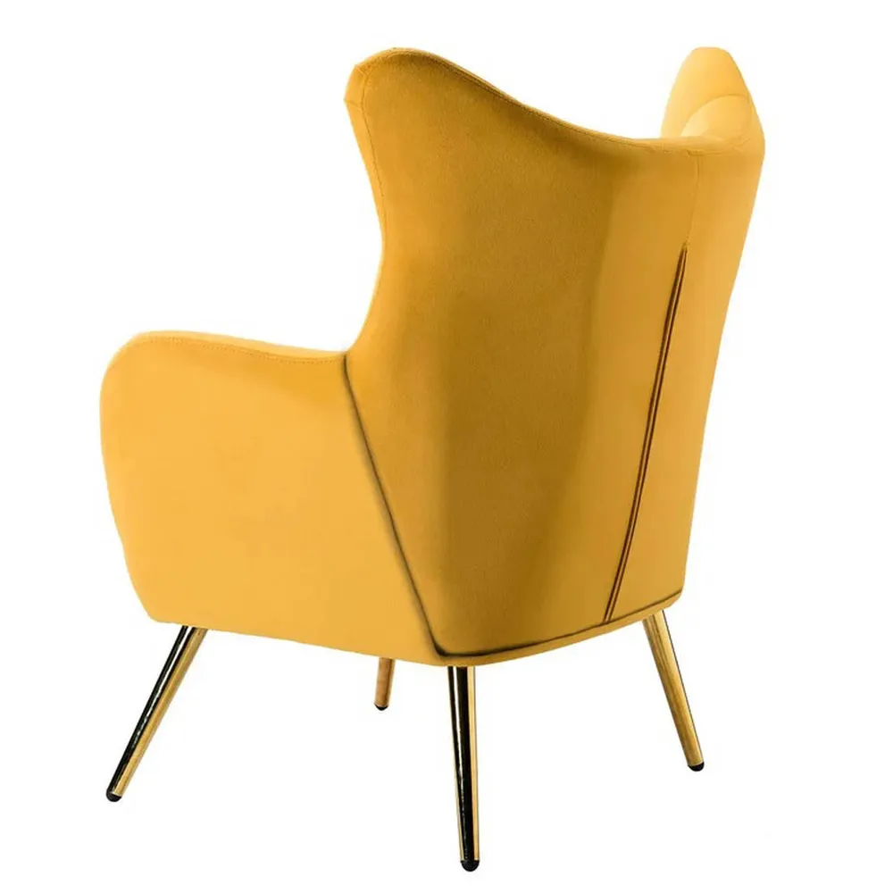 Royal Yellow Tufted Velvet Lounge Chair Single chair