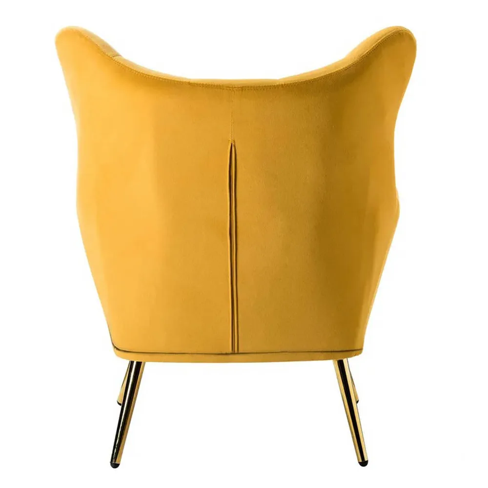 Royal Yellow Tufted Velvet Lounge Chair Single chair