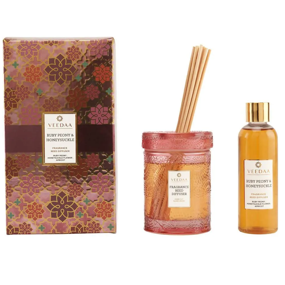 RUBY PEONY & HONEYSUCKLE REED DIFFUSER SET