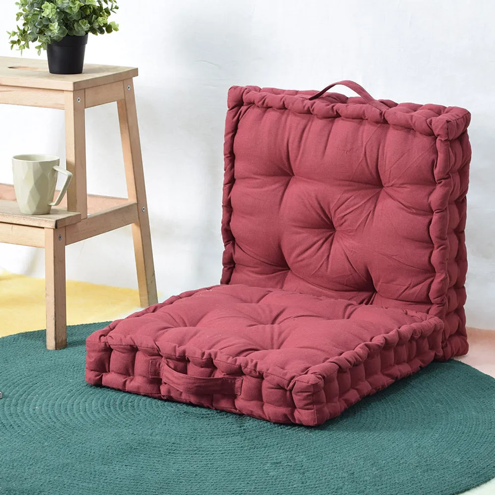 Ruby Rose Plush Cotton Matlas Floor Sitting Cushion Set Of 2