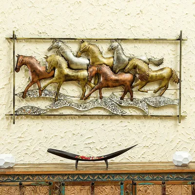 Running Stalwart Horses Metal Wall Art With Led
