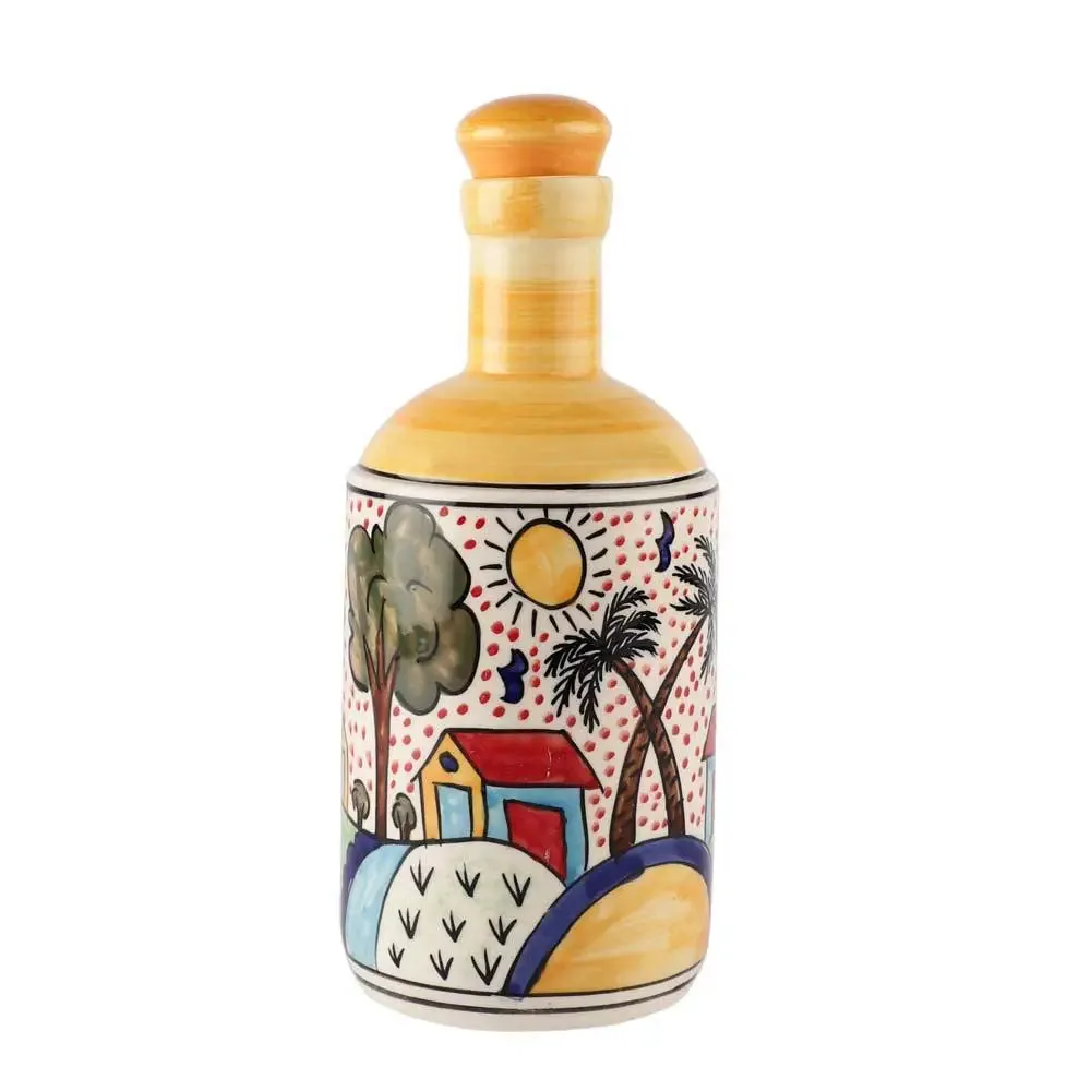 Rural Scenes Handpainted Ceramic Oil Dispenser