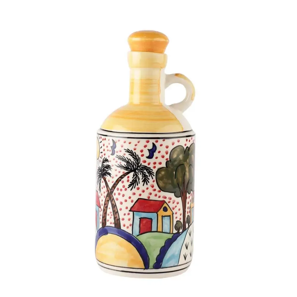Rural Scenes Handpainted Ceramic Oil Dispenser