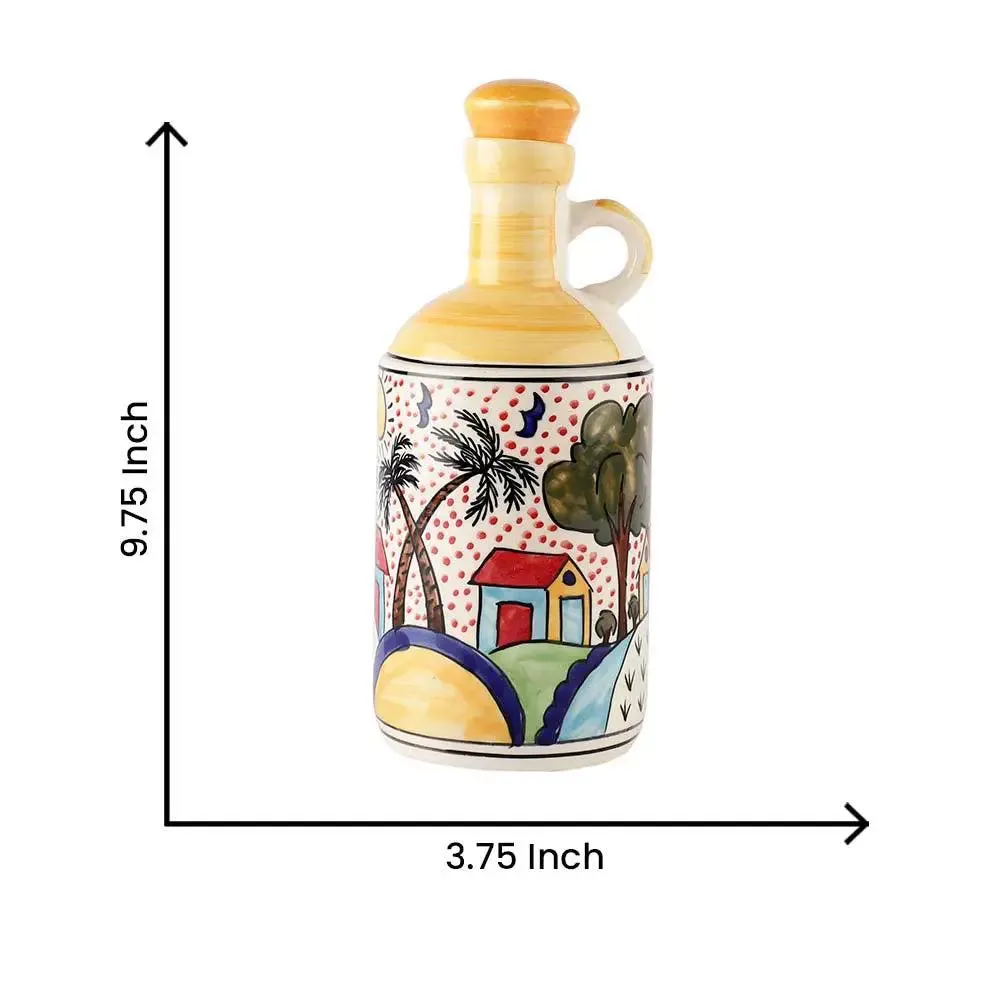 Rural Scenes Handpainted Ceramic Oil Dispenser