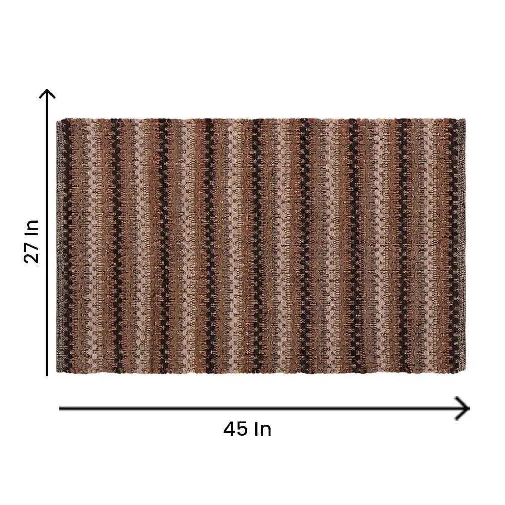 Rust Traditional Pattern Handwoven Cotton Area Rug (27 x 45) Inches