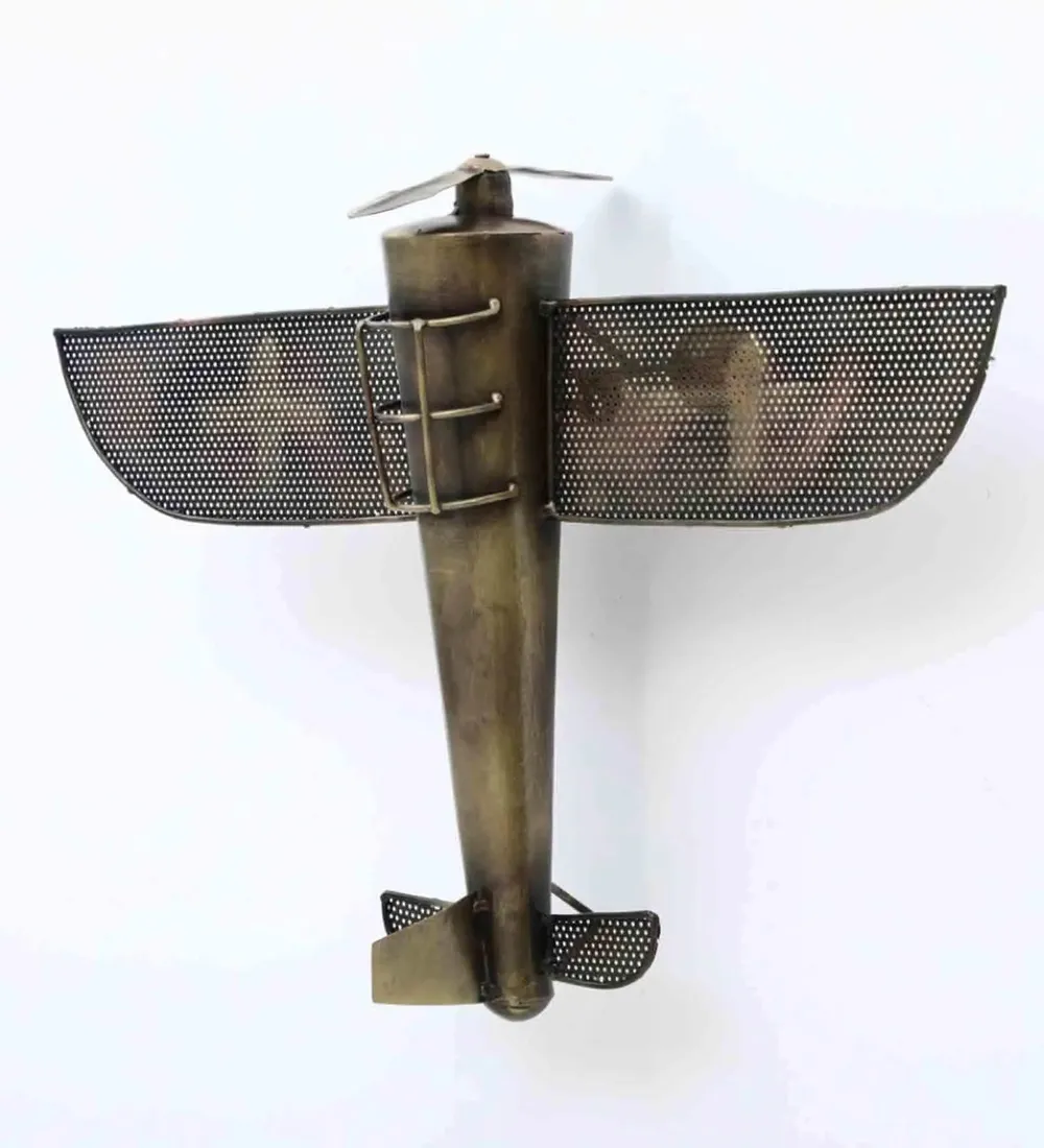 Rustic Aeroplane-shaped Metal Wall Art Décor