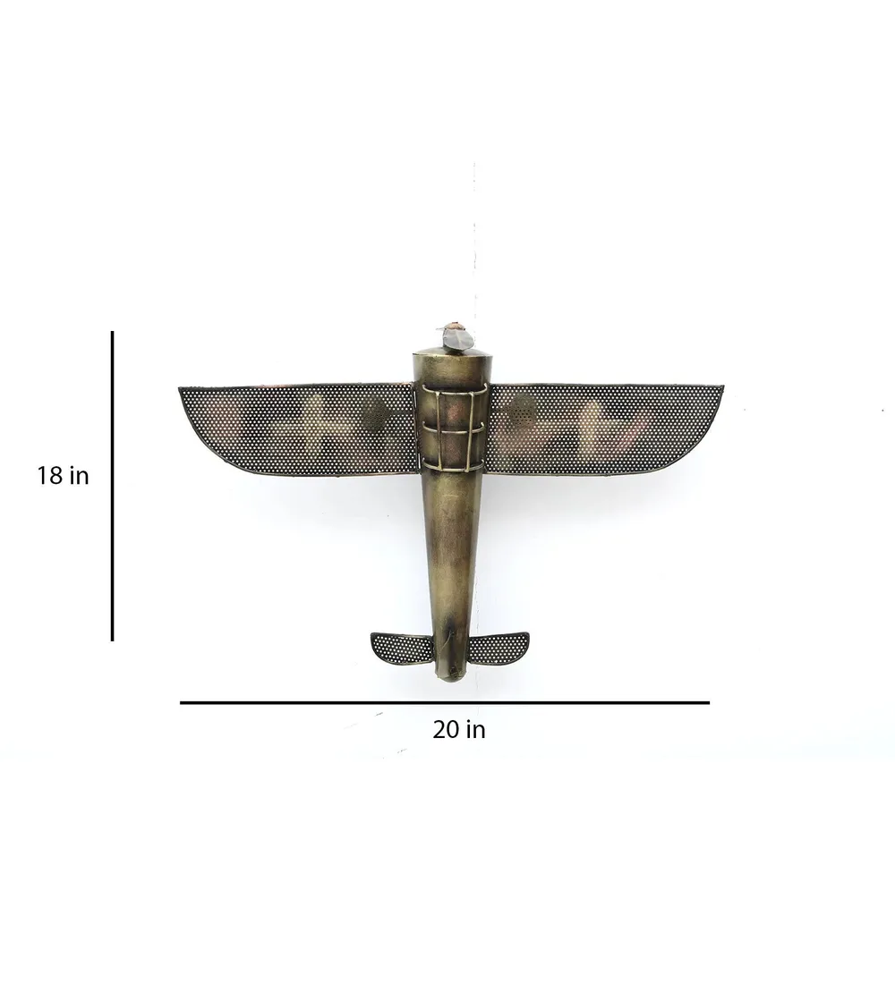 Rustic Aeroplane-shaped Metal Wall Art Décor