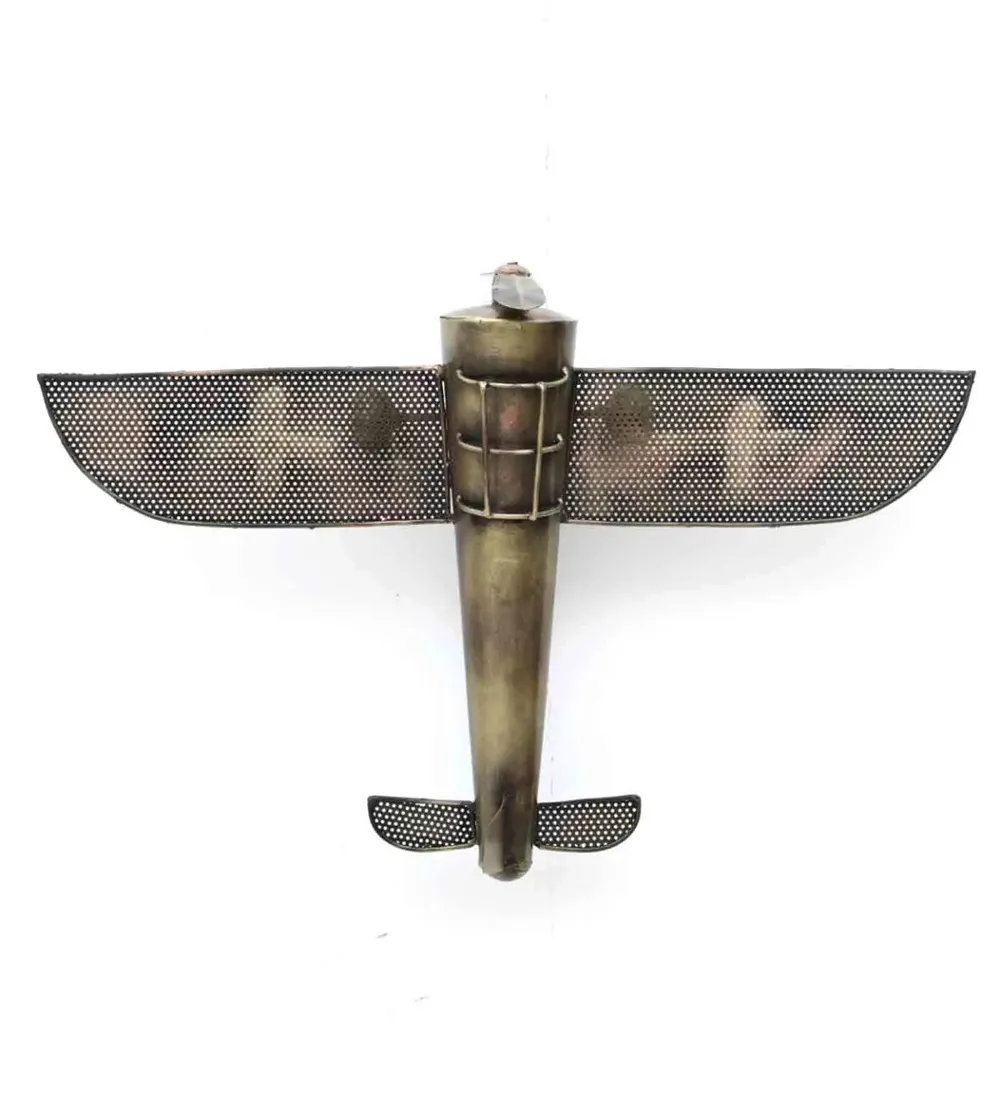 Rustic Aeroplane-shaped Metal Wall Art Décor