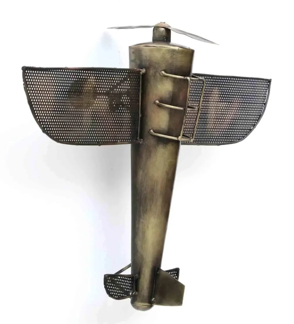 Rustic Aeroplane-shaped Metal Wall Art Décor