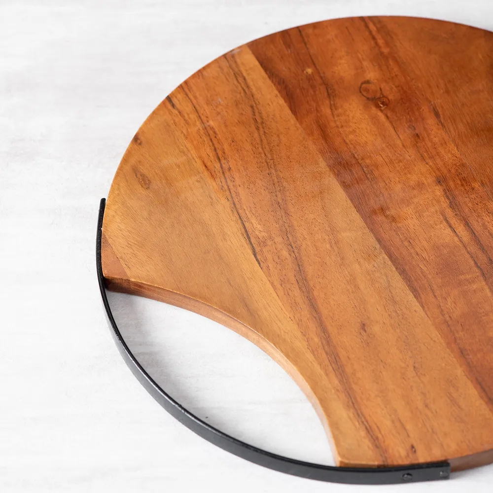 Rustic Brown Acacia Wood Serving Platter