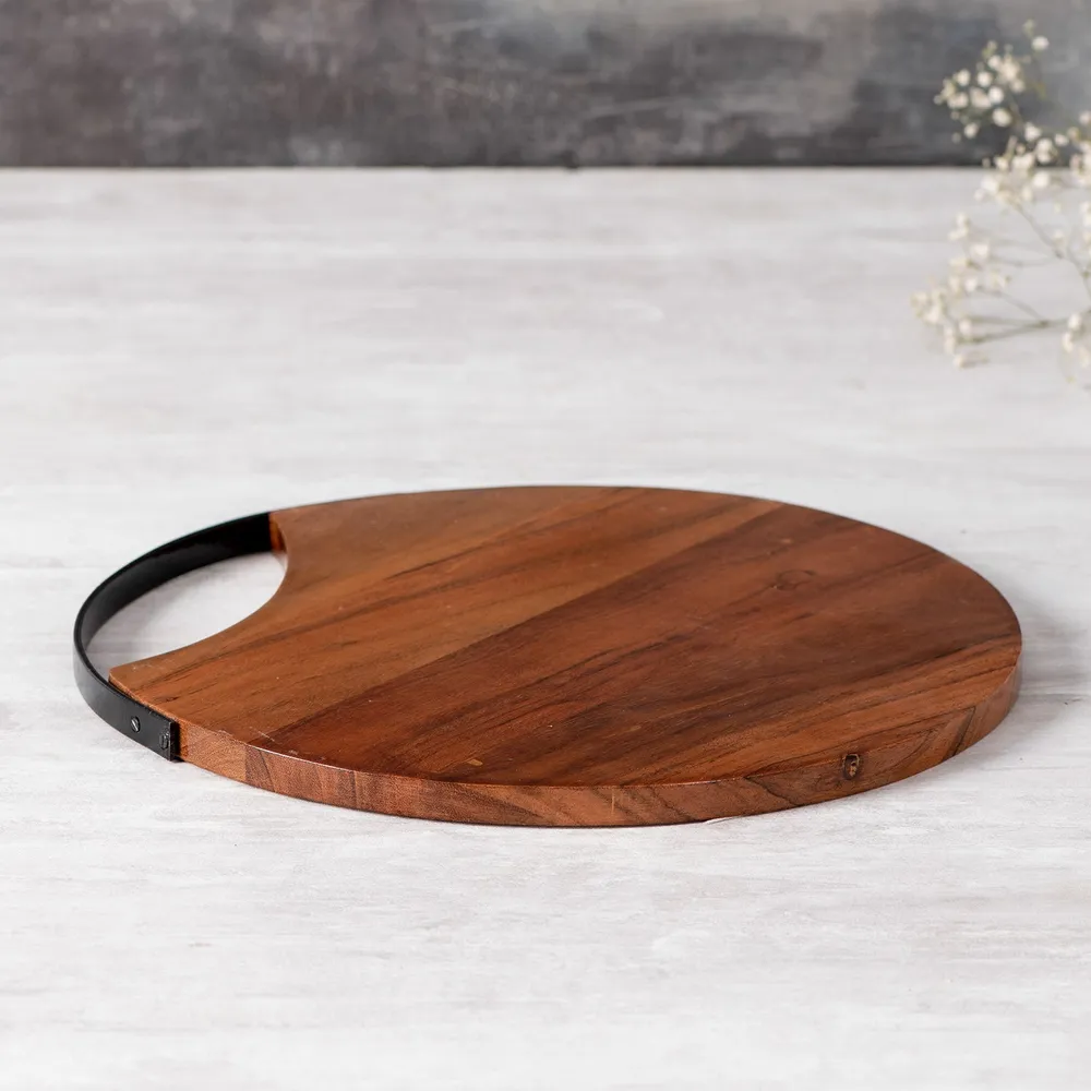 Rustic Brown Acacia Wood Serving Platter