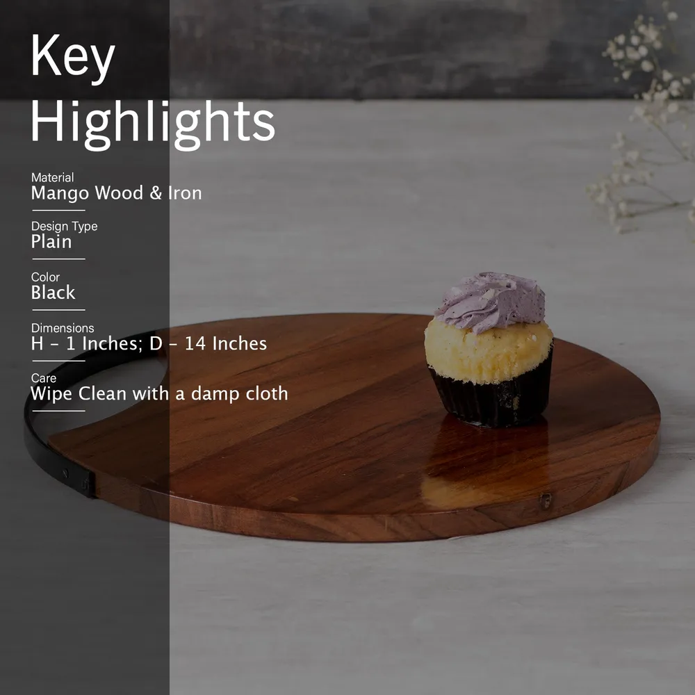 Rustic Brown Acacia Wood Serving Platter