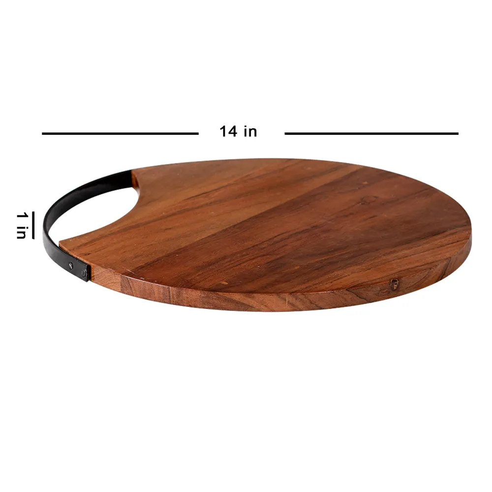 Rustic Brown Acacia Wood Serving Platter