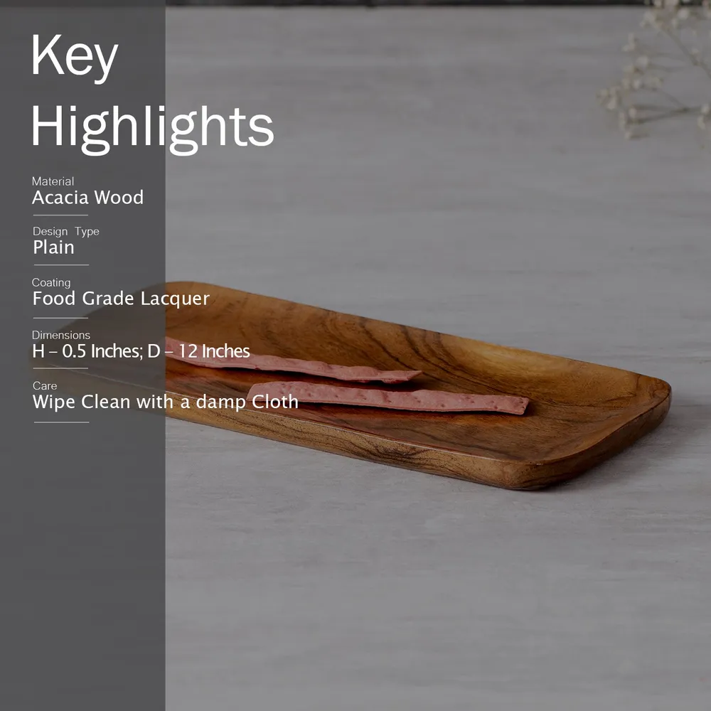 Rustic Brown Minimalist Wood Serving Platter