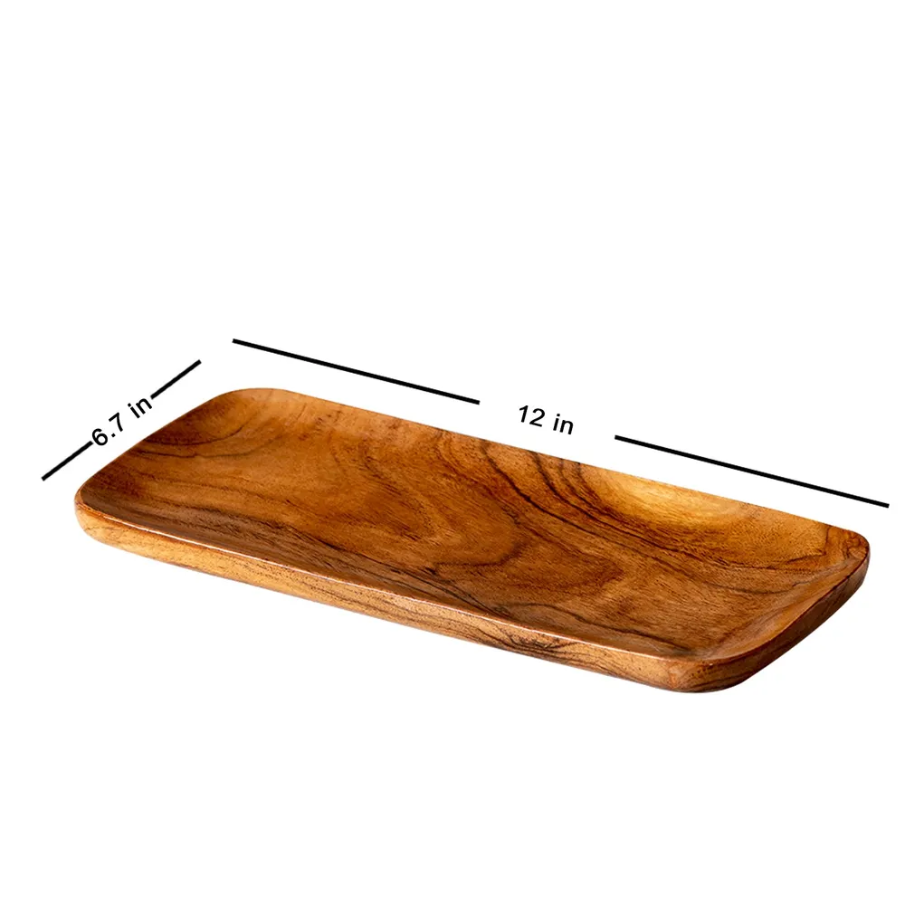 Rustic Brown Minimalist Wood Serving Platter