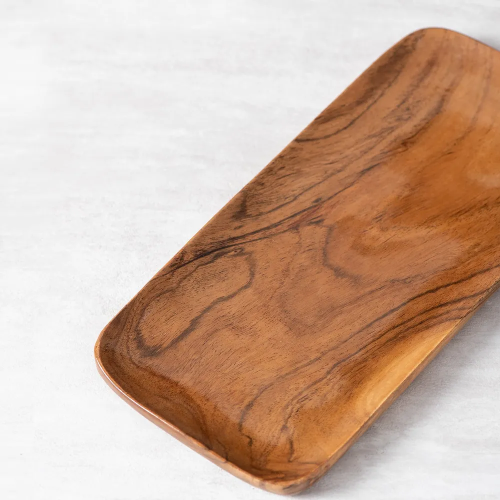 Rustic Brown Minimalist Wood Serving Platter