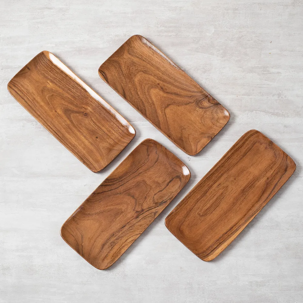 Rustic Brown Minimalist Wood Serving Platter