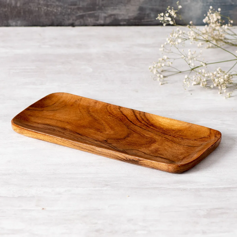Rustic Brown Minimalist Wood Serving Platter