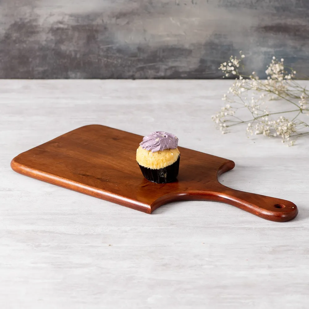 Rustic Brown Teak Wood Rectangular Serving Platter