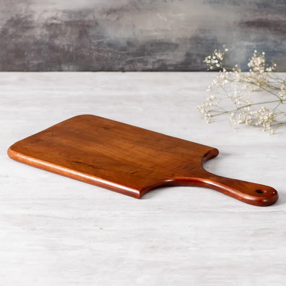 Rustic Brown Teak Wood Rectangular Serving Platter