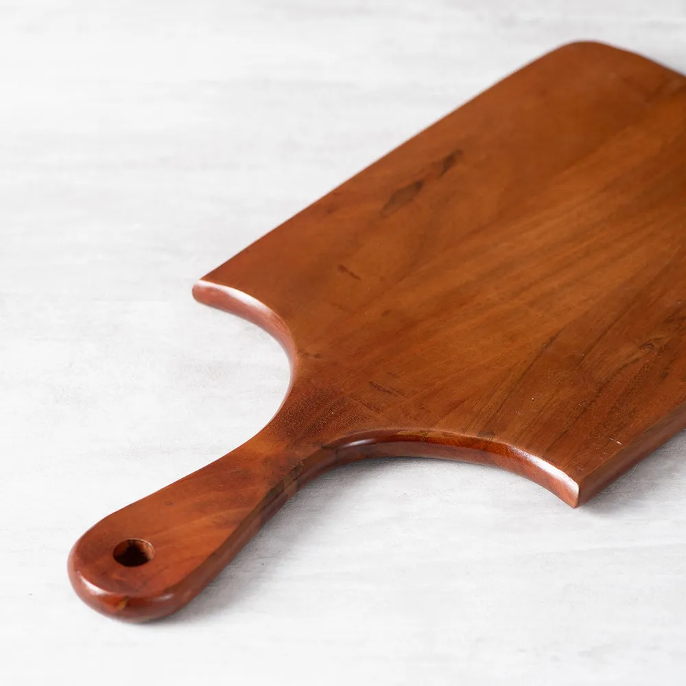 Rustic Brown Teak Wood Rectangular Serving Platter