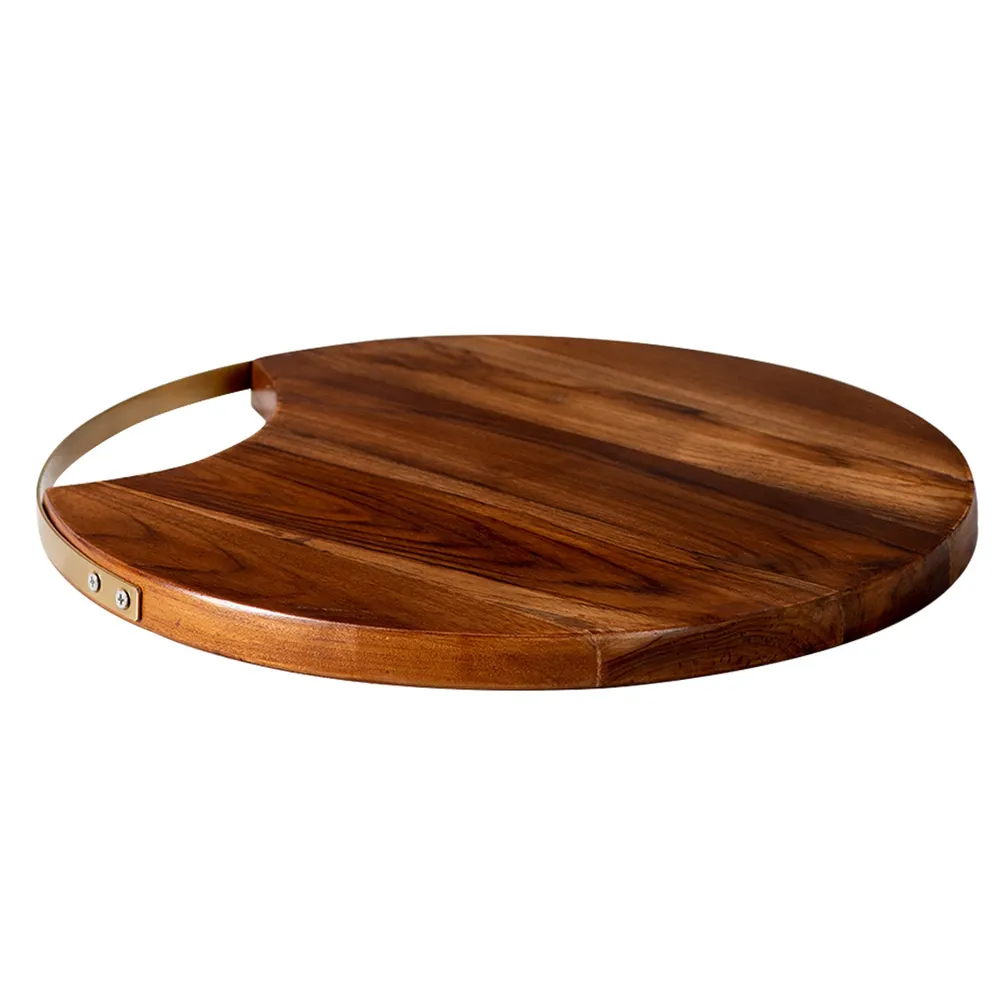 Rustic Brown Teak Wood Serving Platter