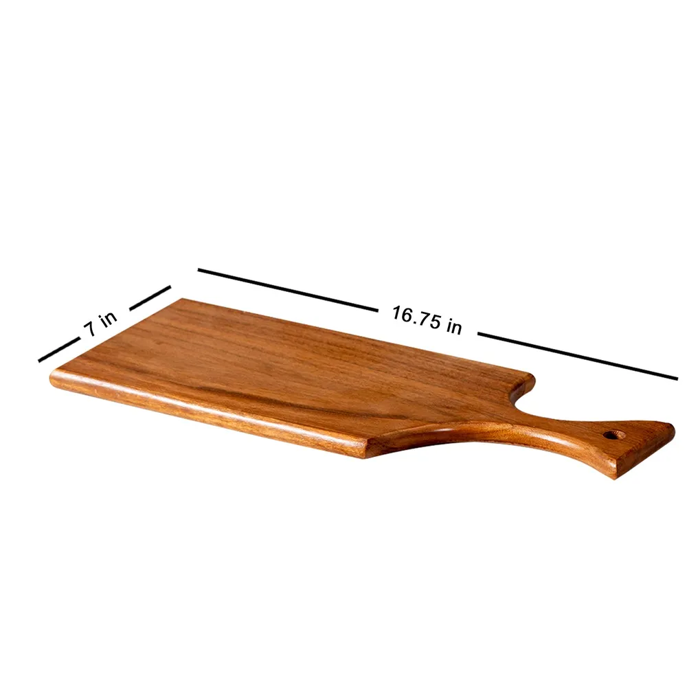 Rustic Brown Teak Wood Snacks Serving Platter