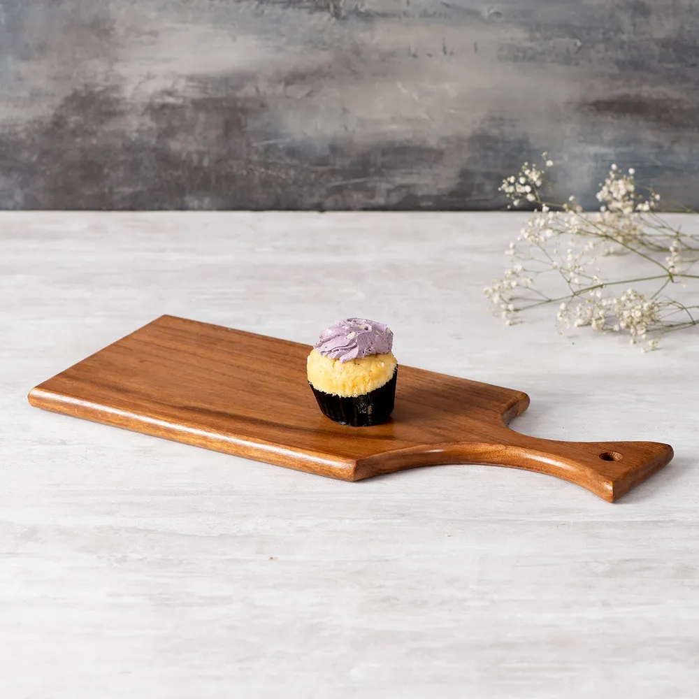 Rustic Brown Teak Wood Snacks Serving Platter