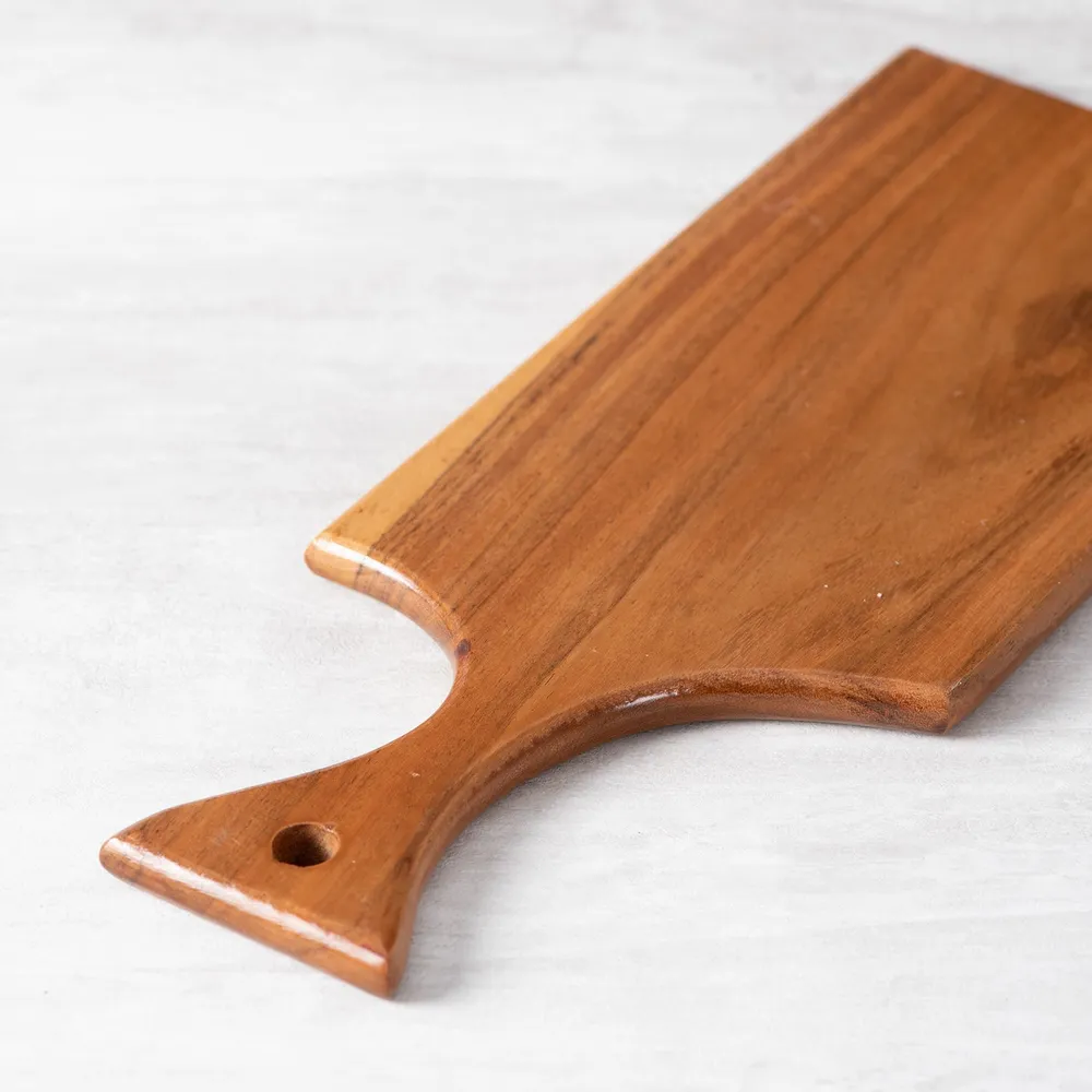 Rustic Brown Teak Wood Snacks Serving Platter
