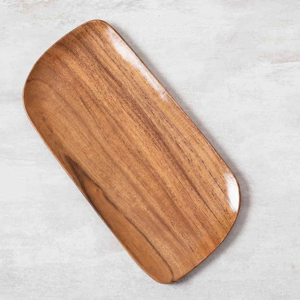Rustic Brown Wood Serving Platter Set Of 4